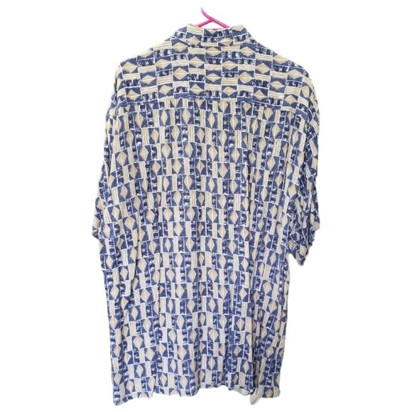 CT1538 Pierre Cardin Vintage Men's Tan & Blue Short Sleeve Shirt XL - Picture 3 of 3